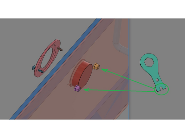IMG 1 - Locate  x2 16mm TF Screws, the Lid Trim Clamp, Hygrometer and x2 Flange Nuts.