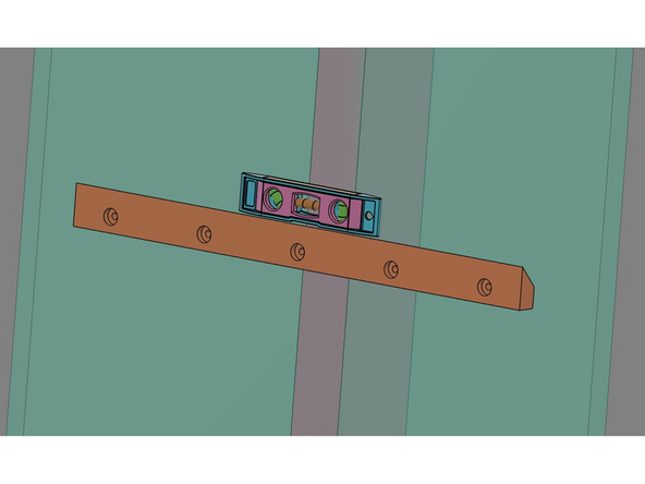 IMG 2 - Identify a location that has at least one stud. It is preferred to locate the French Cleat so it is centered on the stud.