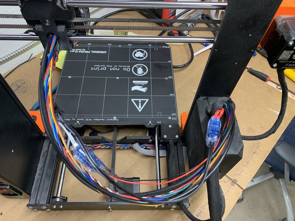 Open the wire bundle up by removing the cloth jacket all the way to the control box and exposing the full length of the heater and thermistor wires.