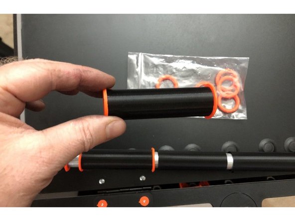 If you have version 2.3 the "Parts Pack R" the "RollerSet wiht the Roller Flange from Parts Pack F will replace these steps. Just insert the flange inbetween printed tubes.
