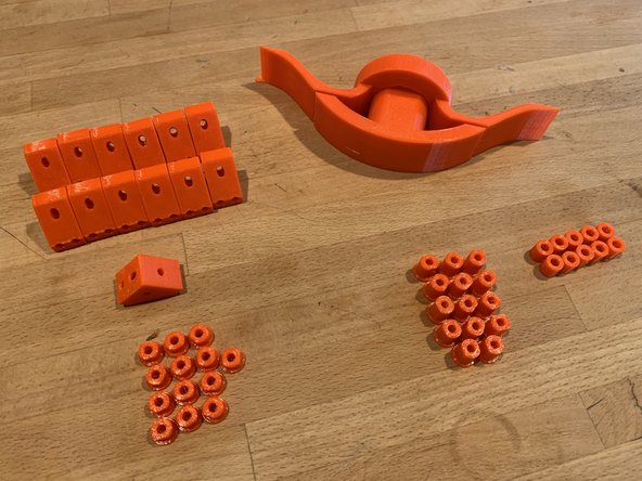 If you ordered the 3D printed parts to be included with your kit you should have the following: