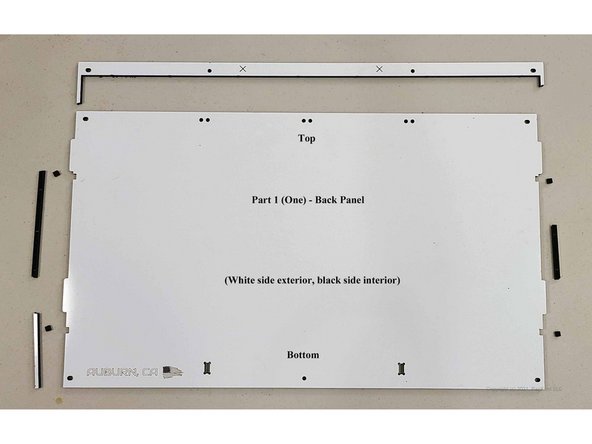 Panel part 1 is the back (or rear) panel.  It's large, and nearly takes up the whole sheet.