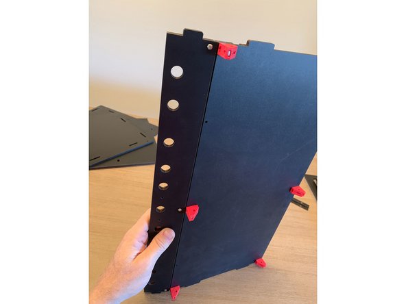 The goal is to affix the brackets to the bottom panel of the box as shown in pic 3. Take a look at that first to get a sense of what's happening.