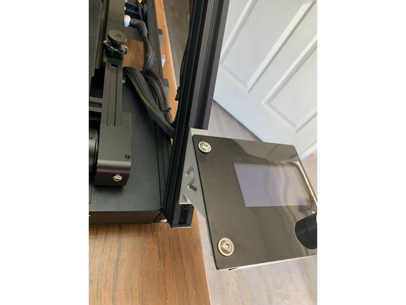 Note: You may need to cut the zip ties holding the screen cable bundle in place in order for the wires to reach the screen with the mount angle adjustment installed.