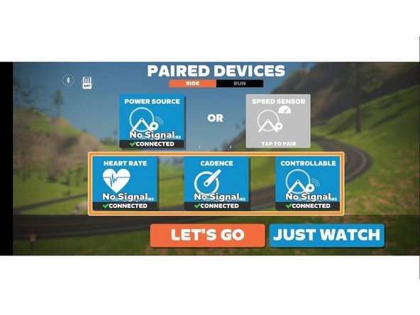 Push the power source button to search for available devices.
