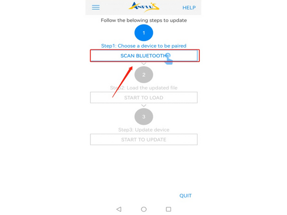 Click &quot;Scan Bluetooth&quot;. Make sure the Bluetooth is turned on on your mobile device.