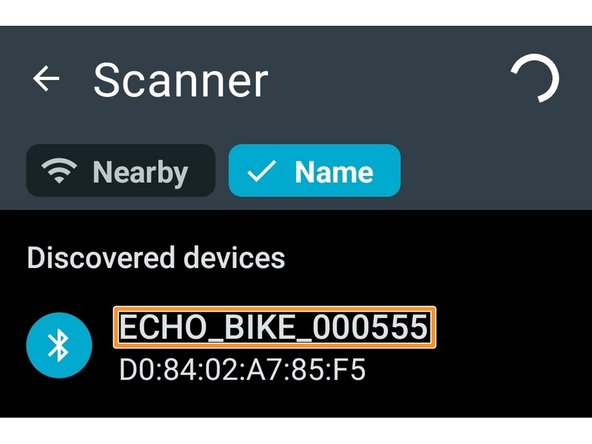 Select the Echo Bike console you would like to update