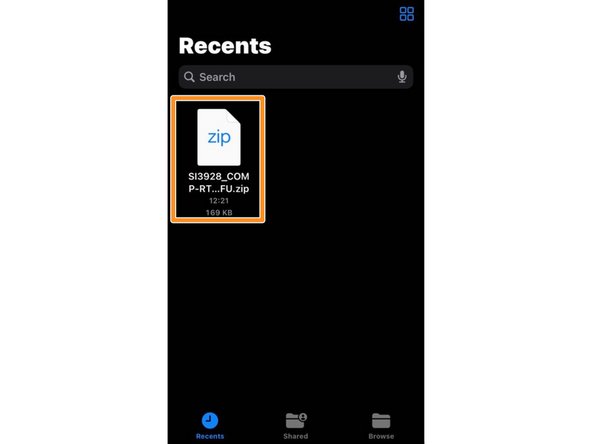 Click on the ZIP folder in your files