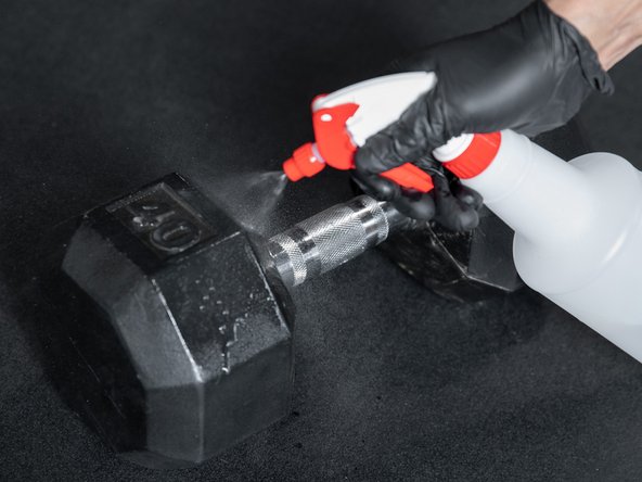 Wet the handle with a cleaner or wipe containing an EPA-approved disinfectant.