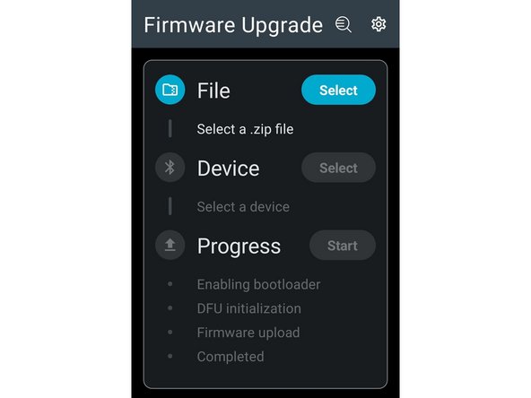 Open the NRF DFU application on your device