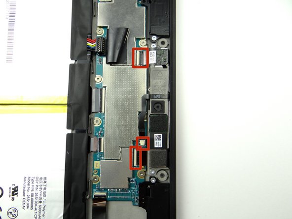 In the next few steps, you'll disconnect: the front-facing camera cable, microphone cable and rear camera cable.