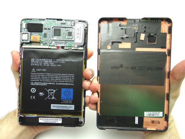From ZONE V, secure the battery cover to the Kindle.