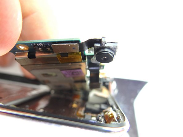 From COMPARTMENT C, connect the rear camera to the logic board.