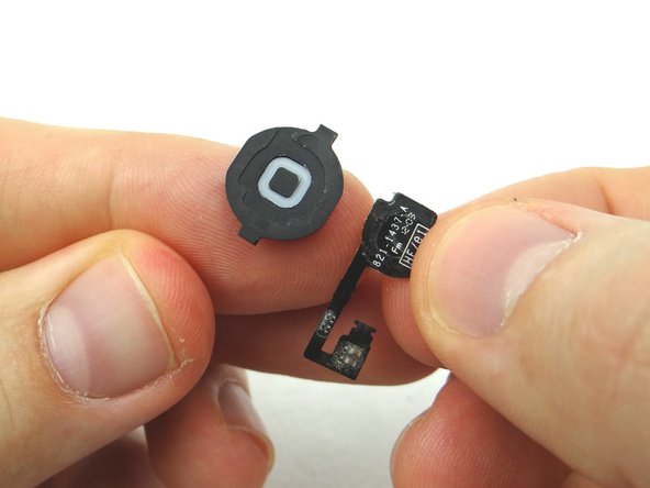 Picture 1 &amp; 2: Apply new ribbon cable to the home button from COMPARTMENT F.