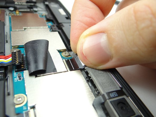 Picture 1: Insert the front-facing camera cable into the ZIF connector.