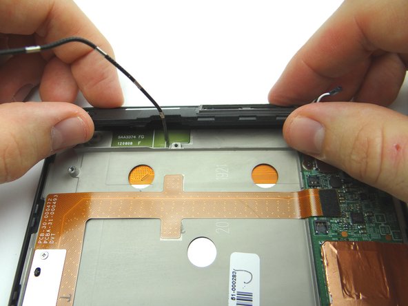 Stand the antenna cable up as shown in Picture 3 so it's out of the way when you seat the battery.