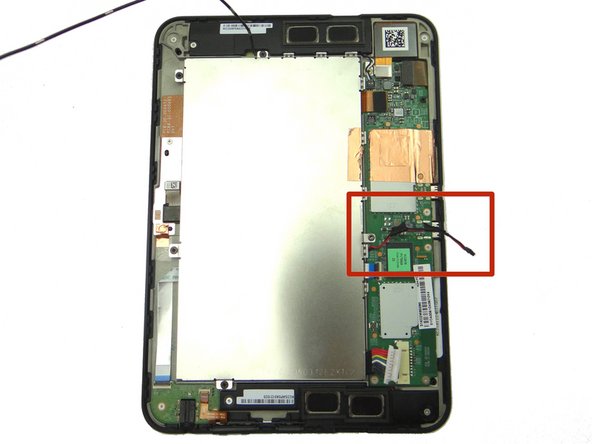 Picture 3: Move the speaker cable out of the way of the battery.