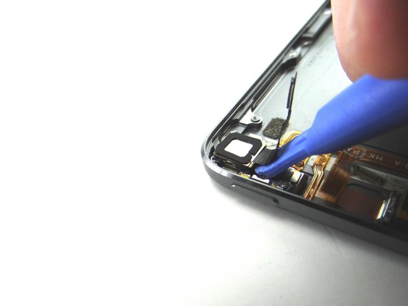 Pictures 1 &amp; 2: Peel up the camera cable then use the blue pry tool to remove the camera from its socket.  Place in COMPARTMENT B.