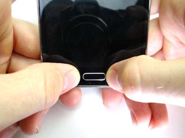 Picture 2: Place pressure on either side of the home button.