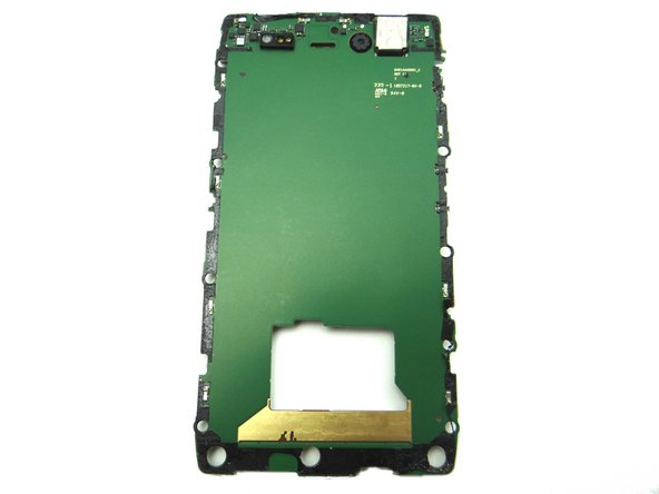 Picture 1: This is the underside of the logic board.  Note the black outline - this is adhesive holding the logic board to the display.