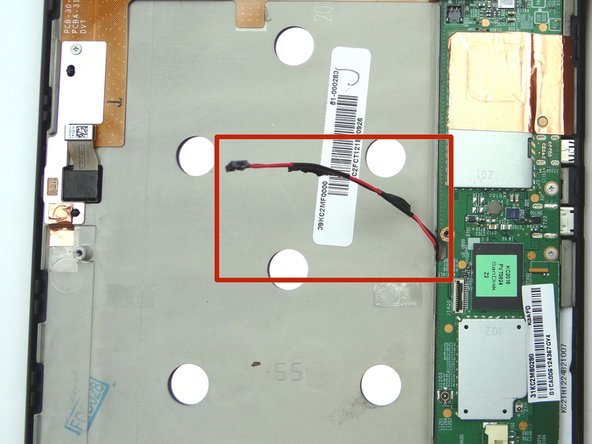 Picture 3: Make sure the speaker cable is out of the way of the logic board.