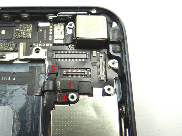 Disconnect the ribbon cables in order: 1, then 2, then 3.