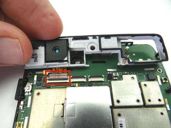 Picture 3: Feed rear camera cable into connector.