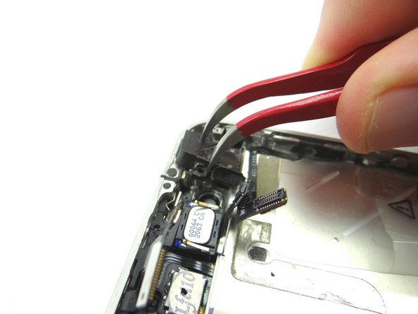 Picture 1 &amp; 2: Use Curved Tip Tweezers to replace the headset jack assembly from ZONE 5 (or replacement part) into position.