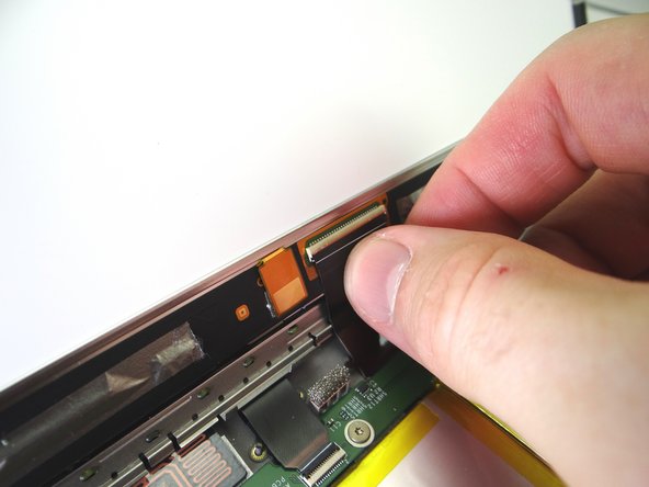 Picture 1: Insert the rectangular display cable into the ZIF connector.