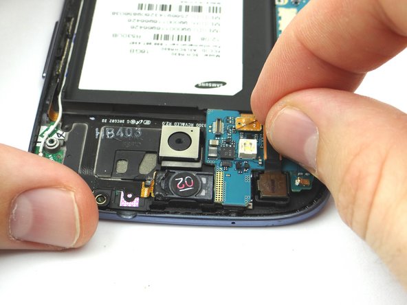 Picture 3: Reattach front-facing camera cable connector.