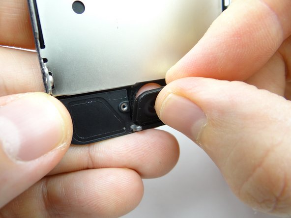 Slowly peel the home button away from the front panel.  Place home button in COMPARTMENT G.