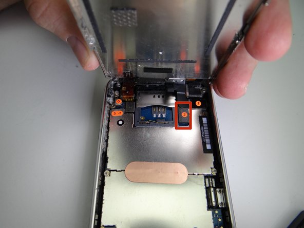 Use your finger to reconnect cable '2' then cable '1'.