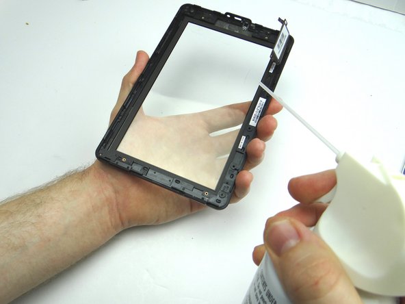 Clean the inside of the front glass with a chamois cloth and dust-off.