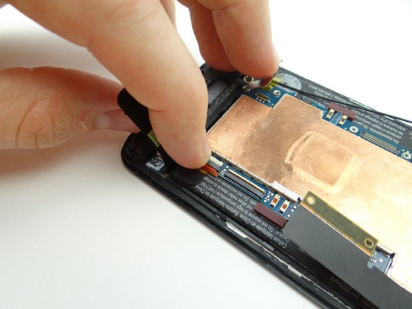 Picture 2: Seat digitizer cable then, close ZIF connector.