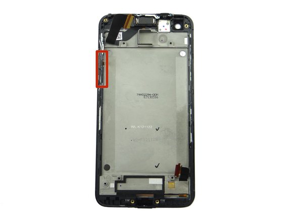 Remove the volume rocker contact cable: