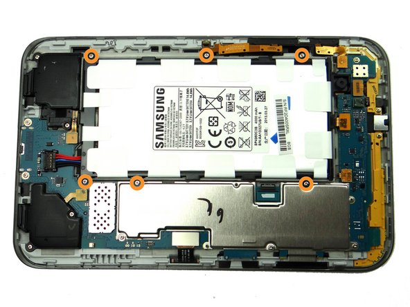 Remove six 3.4 mm Phillips #00 screws holding down the battery.  Place in SLOT 1.