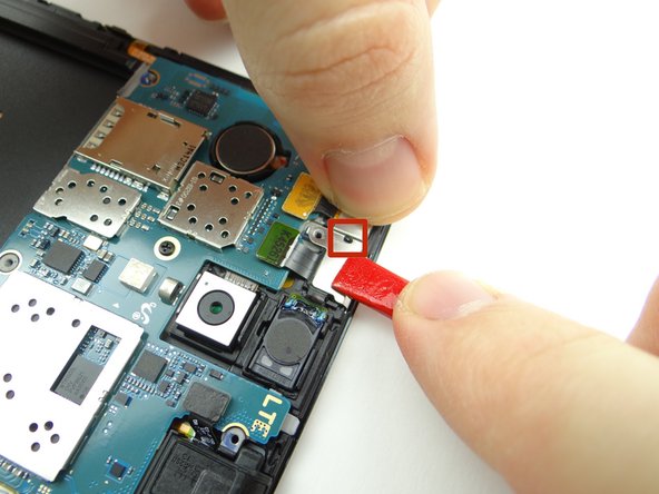 Line up opening on shield with tab on front panel.