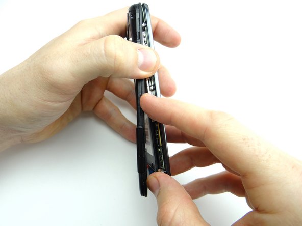 Picture 3: Continue working down the side, opposite the buttons.