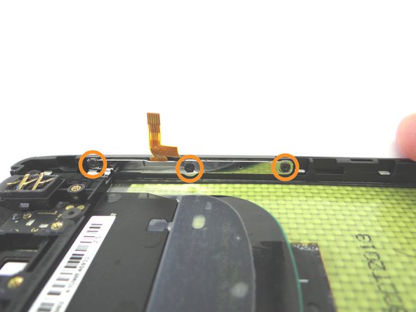 Picture 1: Remove three T3 1.9 mm Torx screws from volume &amp; power button board.  Place in SLOT 3.