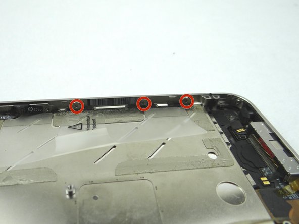 Picture 1: tighten the three large-head Phillips screws along the right side of the iPhone.
