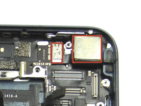 Picture 1: Reseat rear facing camera and the camera flash into their slots.