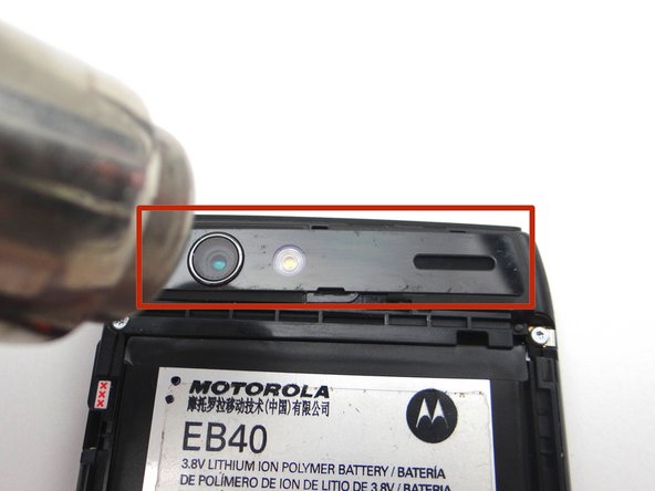 Picture 1: Apply low-level heat (100° Celcius) to the Camera Trim for 30 seconds.