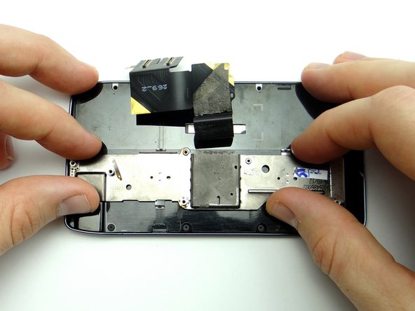 Picture 1: Move sliding bracket down, away from display cable.