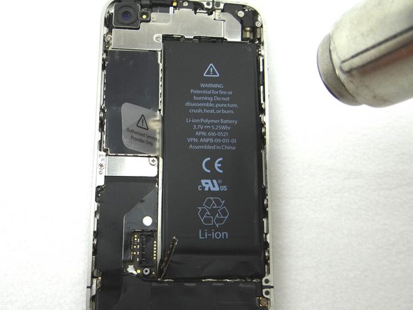 Apply low-level heat (100* Celcius or less) to edges of battery for 60 seconds to loosen the adhesive securing the battery to the iPhone.