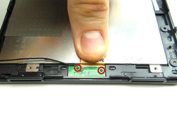 Pictures 2 &amp; 3: From COMPARTMENT C, seat wifi antenna on front glass frame, lining up the holes in the antenna board with the tiny protrusions on the frame.  Adhere antenna tape to back of LCD.