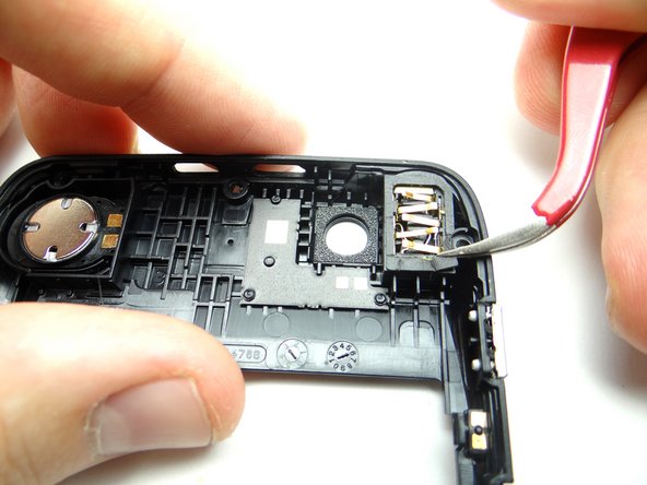 Pictures 2 &amp; 3: Close the tweezers and peel the adhesive back, but don't remove it.