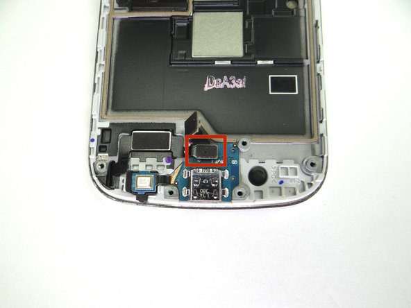 Pictures 1 &amp; 2: Use blue pry tool to disconnect home button cable.