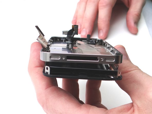 Picture 1: With the iPhone face down, separate the bottom of the display assembly from the mid-frame.