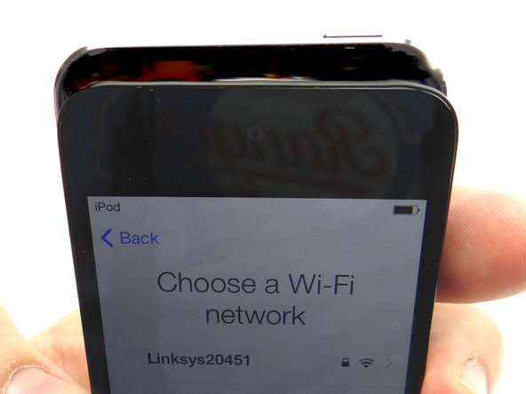 Picture 3: Power up and test the LCD and digitizer while holding the front panel away from the adhesive on the rear case.