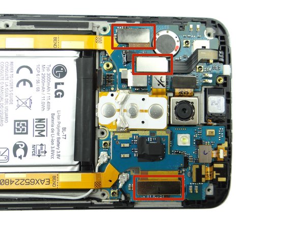 Seat the three cables (red squares) shown in Picture 2.
